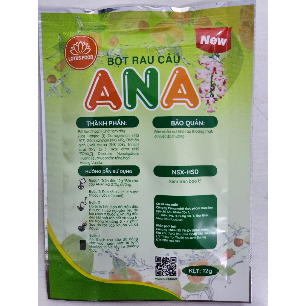 Bột rau câu dai và giòn ANA - gói 12g