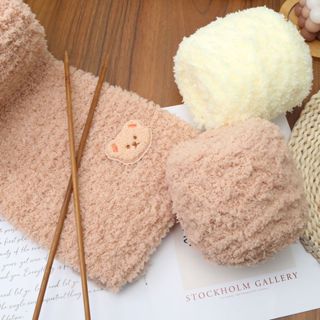  Len bông xù cuộn 100 gr mềm mịn dùng khăn quàng cổ mũ len túi len 