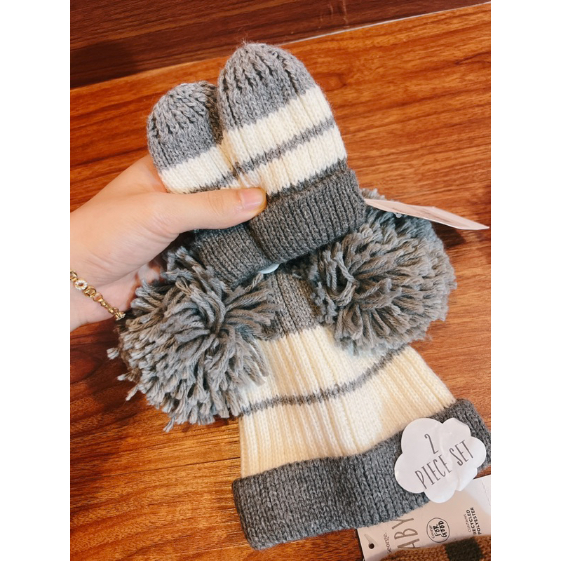 Set mũ len + bao tay cho bé 6-13kg hiệu Georg€ du xin