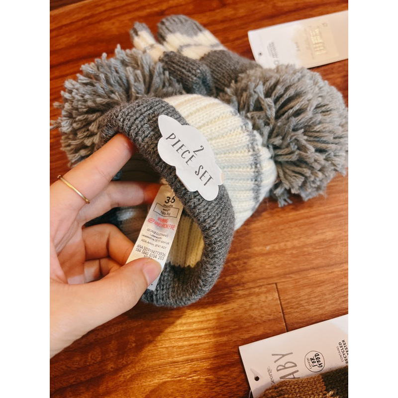 Set mũ len + bao tay cho bé 6-13kg hiệu Georg€ du xin