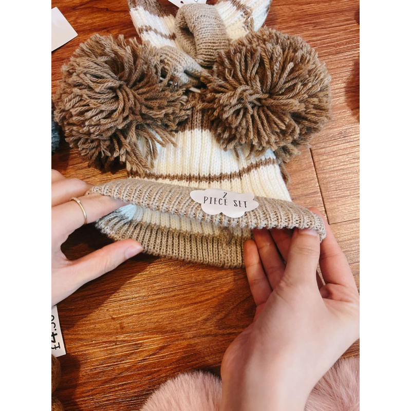 Set mũ len + bao tay cho bé 6-13kg hiệu Georg€ du xin