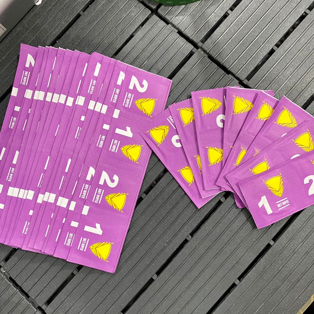 Bịch giấy vệ sinh điện thoại, Combo túi bông tẩm cồn khoảng 300 cái hỗ trợ dán cường lực ppf 1 ướt + 2 khô