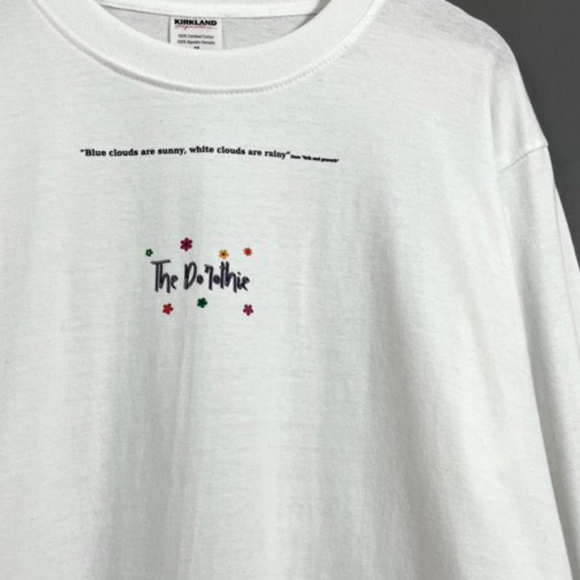 Áo thun dài tay The Dorothie trắng hoa nhí chất cotton form rộng unisex nam nữ A22