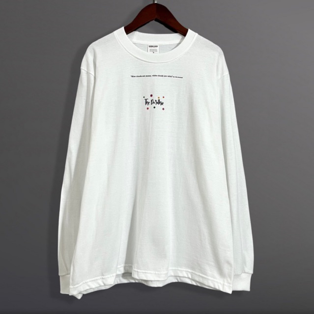 Áo thun dài tay The Dorothie trắng hoa nhí chất cotton form rộng unisex nam nữ A22