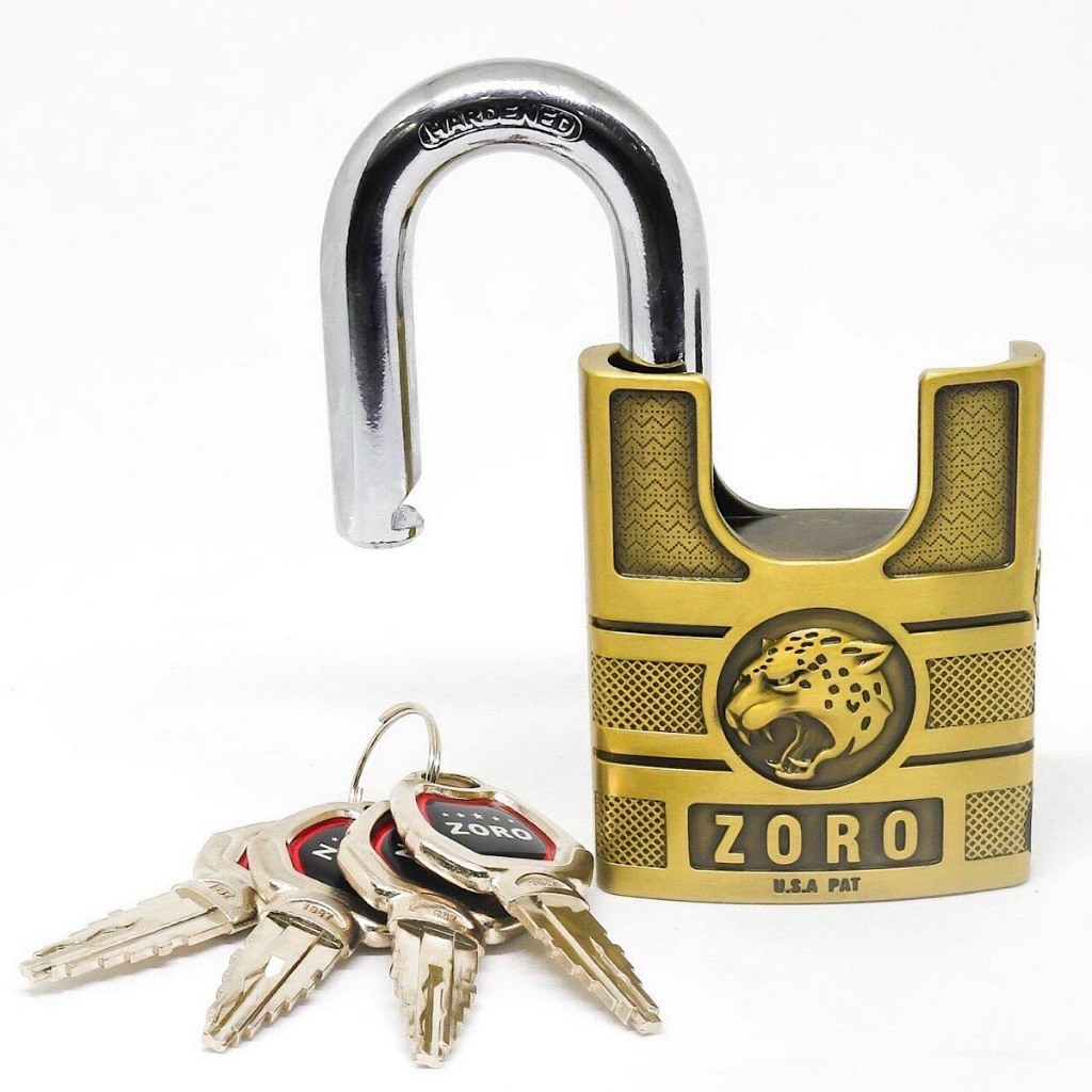 Ổ khóa chống cắt ZORO 6 phân đầu báo chìa kiếm càng chống cắt cao cấp, thép chống gỉ chống nước công nghệ mỹ