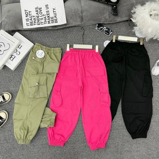  Quần Jogger túi hộp chất liệu kaki dày dặn bé trai bé gái 15-30kg mặc vừa 