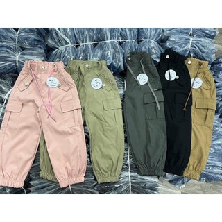  Quần Jogger túi hộp bé trai bé gái chất liệu kaki dày dặn 15-35kg 