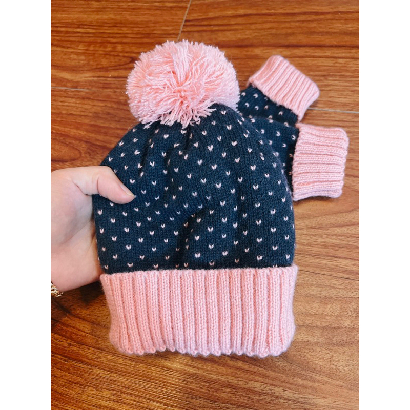 Set mũ len + bao tay/khăn bé trai bé gái dư xịn