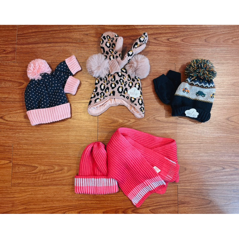 Set mũ len + bao tay/khăn bé trai bé gái dư xịn