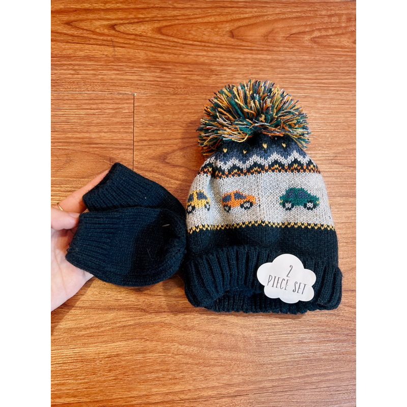 Set mũ len + bao tay/khăn bé trai bé gái dư xịn