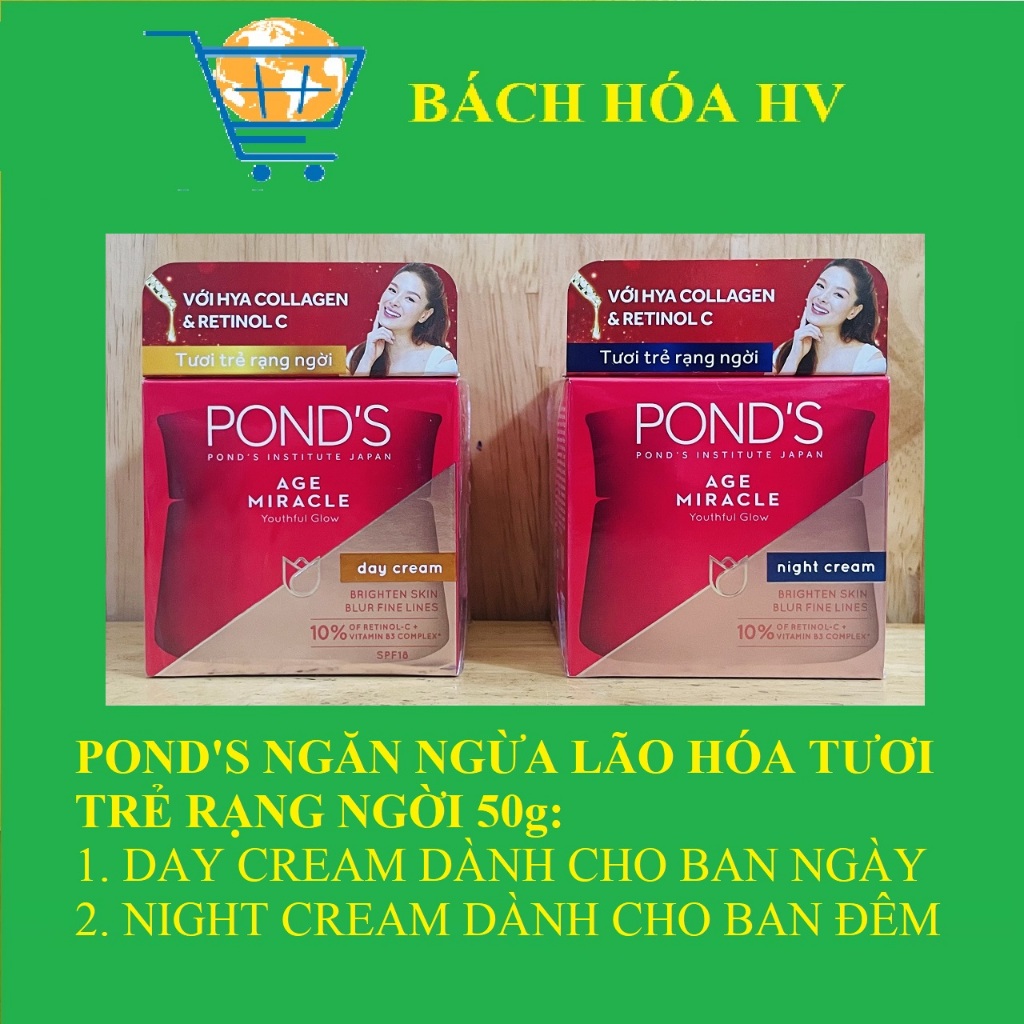 POND'S Kem ngăn ngừa lão hóa cao cấp tươi trẻ rạng ngời 50g ( Ban ngày/ Ban đem) - BACH HOA HV
