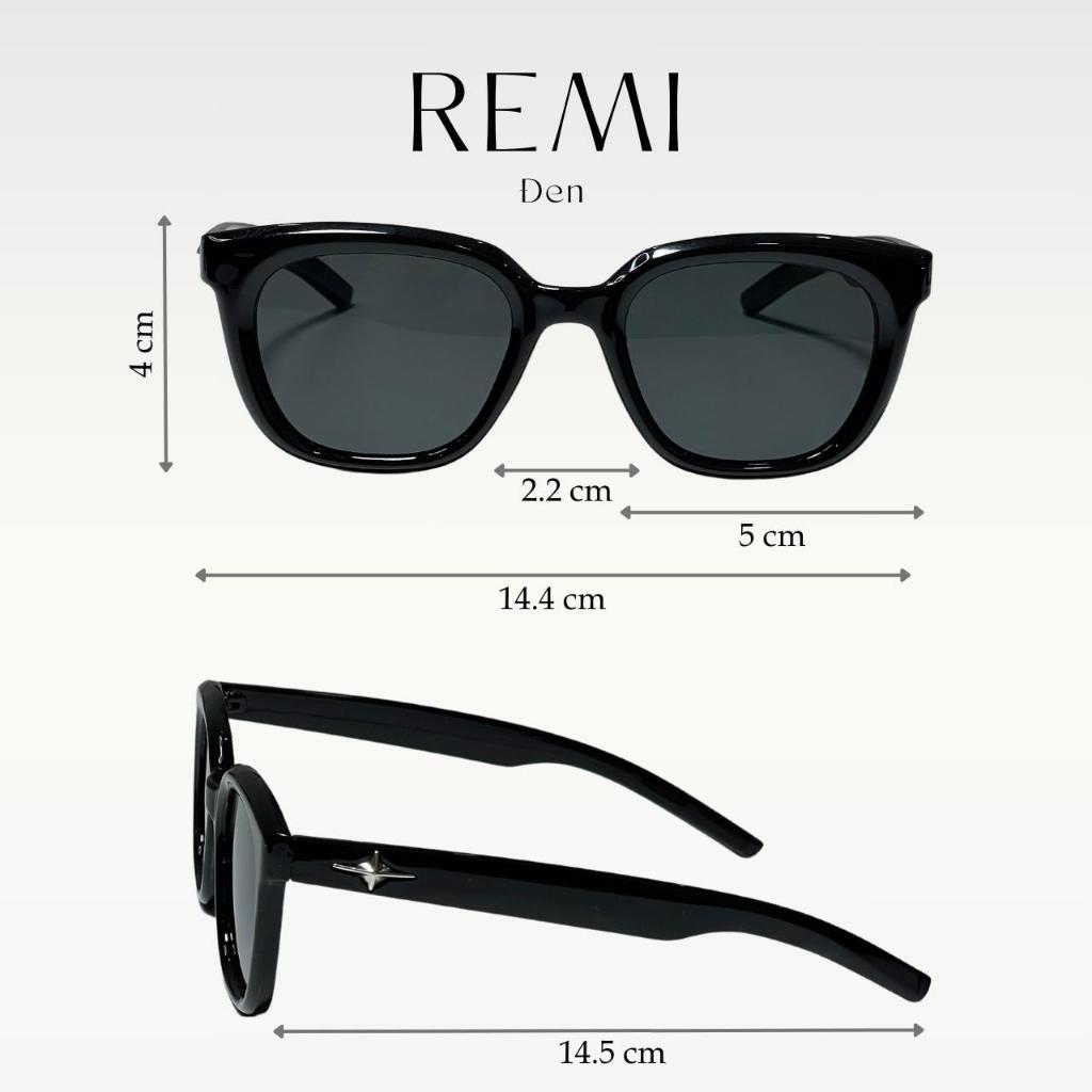 Kính râm nam nữ gọng vuông chống tia uv SUN.STATION, Kính mát đen ngầu hot trend chắn bụi, mang đi đường, đi biển - REMI
