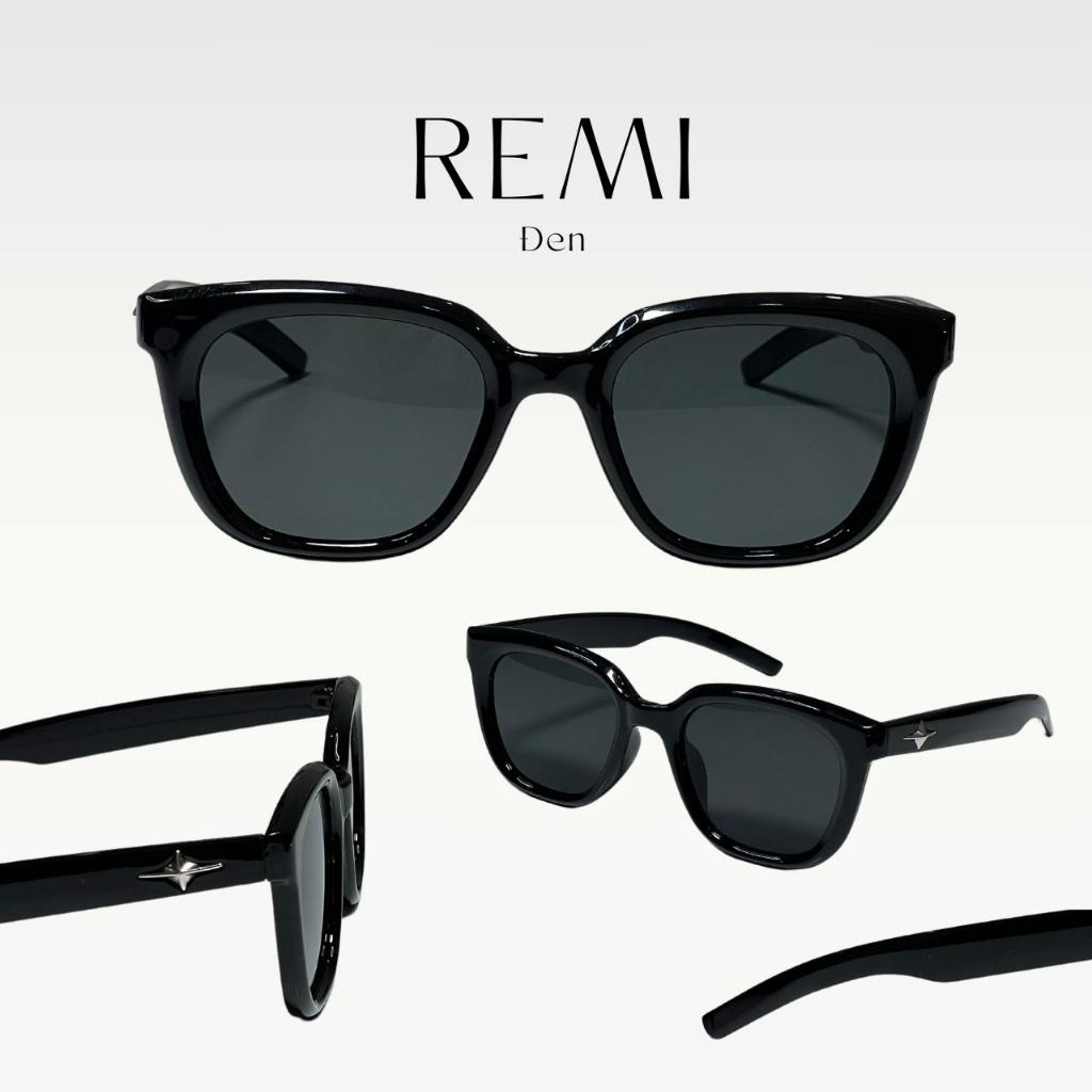 Kính râm nam nữ gọng vuông chống tia uv SUN.STATION, Kính mát đen ngầu hot trend chắn bụi, mang đi đường, đi biển - REMI