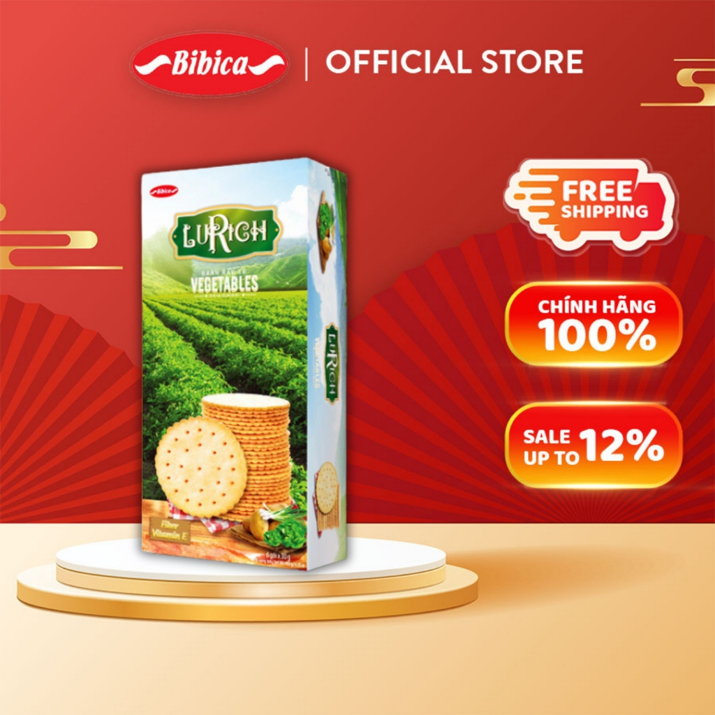 Bánh Crackers Lurich Rau Củ Bibica 180g