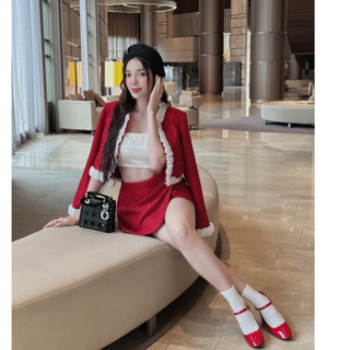 Set dạ cao cấp ba chi tiết sang trọng