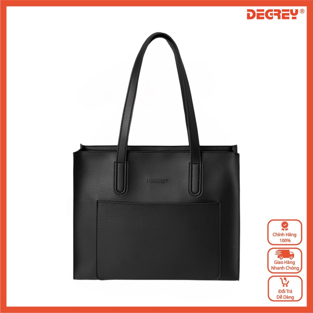 Túi tote da Degrey đeo chéo màu đen - TOTD