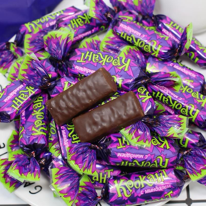 Kẹo tím Krokant Socola hạnh nhân Nga 500g chính hãng