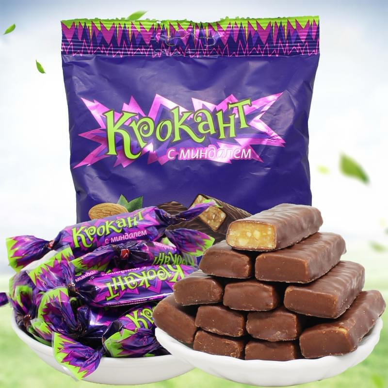 Kẹo tím Krokant Socola hạnh nhân Nga 500g chính hãng