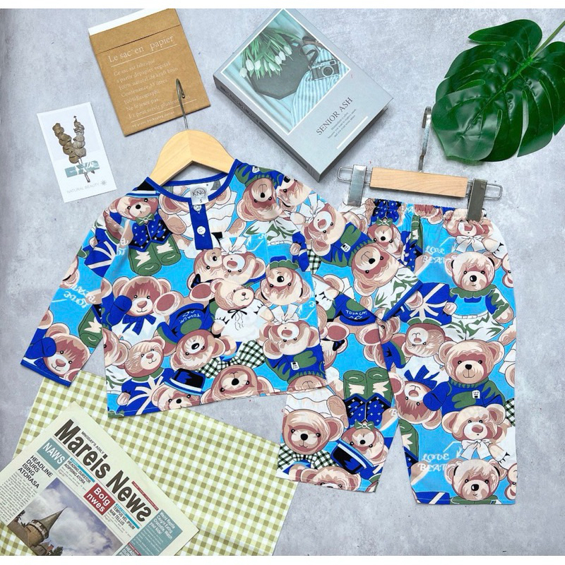 Bộ TOLE/LANH bé trai tay dài quần dài phối viền màu size 9-37kg