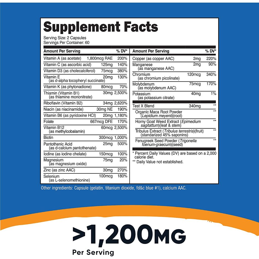 Nutricost Multivitamin For Men - Viên Uống Bổ Sung 22 Loại Vitamin Và Khoáng Chất Cần Thiết Cho Cơ Thể