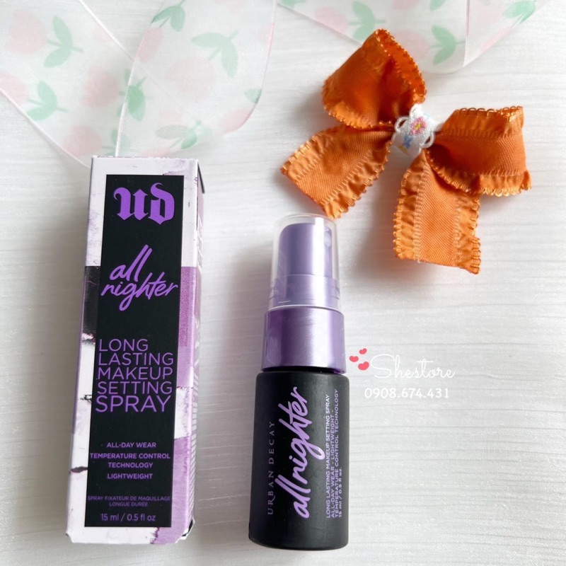 Xịt khoá nền makeup Urban Decay All Nighter Makeup setting spray 15ml/118ml fullbox/unbox