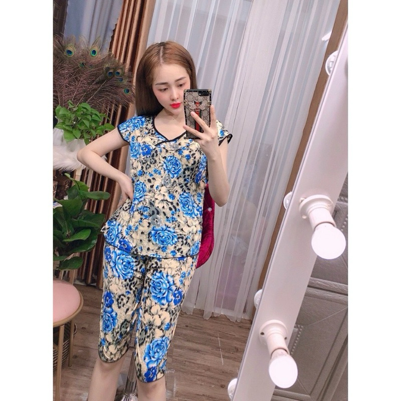 Bộ lửng vải thun lạnh in bông
