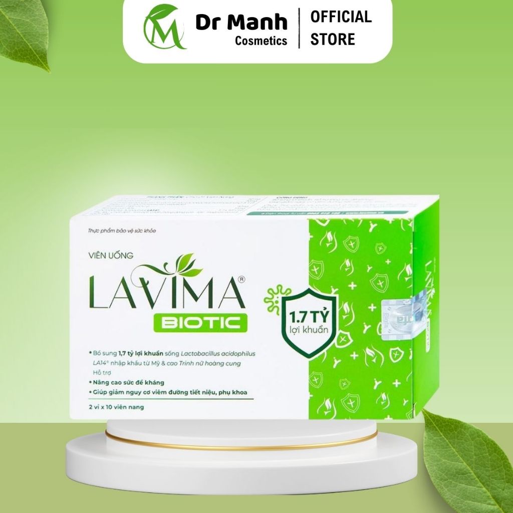 Viên Uống Phụ Khoa, Men Vi Sinh Vùng Kín LAVIMA BIOTIC 20 Viên, Giảm Khí Hư