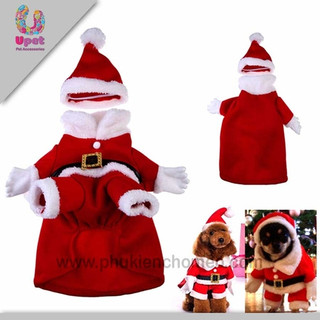Bộ ông già noel đi phát quà giáng sinh -Combo Áo và Nón - Quần Áo Giáng sinh cho Chó Mèo Mặc đi chơi lễ hội noel, dã ng
