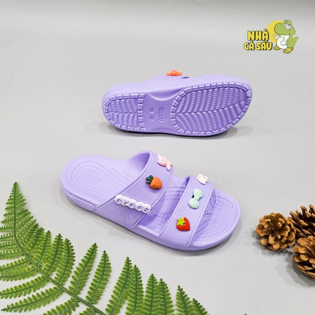 Dép hai quai ngang crocs classic dành cho nam nữ,dép crocs nhiều màu sắc unisex tặng jibbitz 2D- Crocshouse