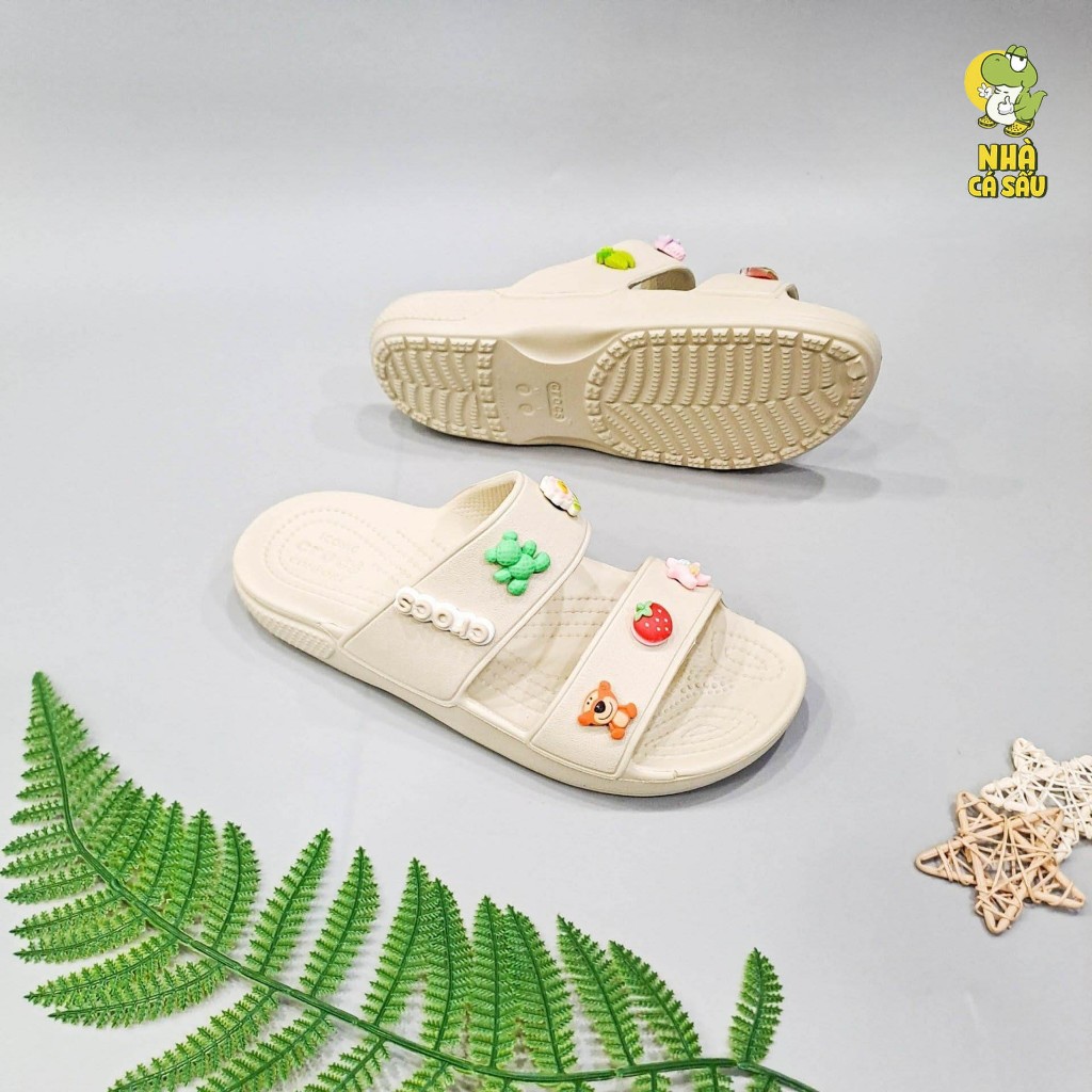 Dép hai quai ngang crocs classic dành cho nam nữ,dép crocs nhiều màu sắc unisex tặng jibbitz 2D- Crocshouse
