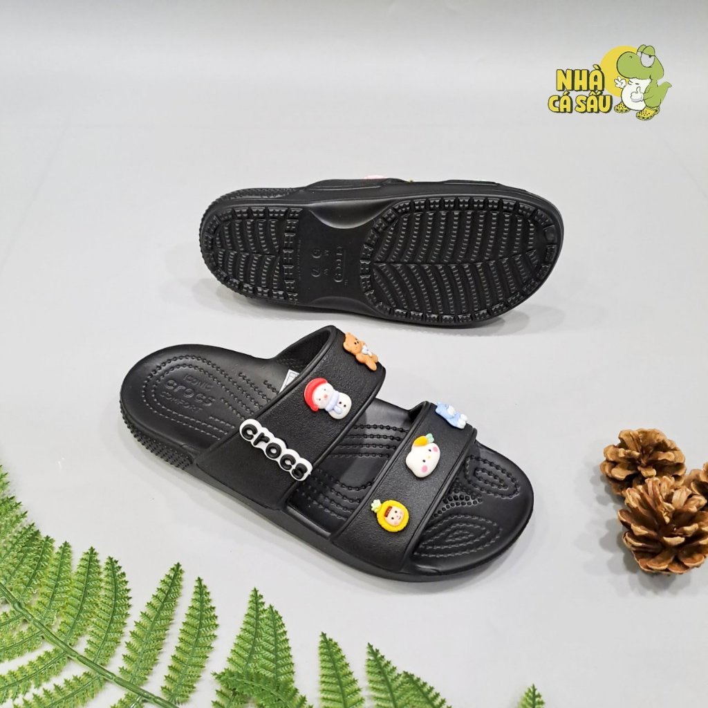 Dép hai quai ngang crocs classic dành cho nam nữ,dép crocs nhiều màu sắc unisex tặng jibbitz 2D- Crocshouse