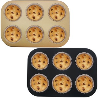 Khuôn bánh cupcake & muffin chống dính, 6 ô 6.5cmx2.5cm