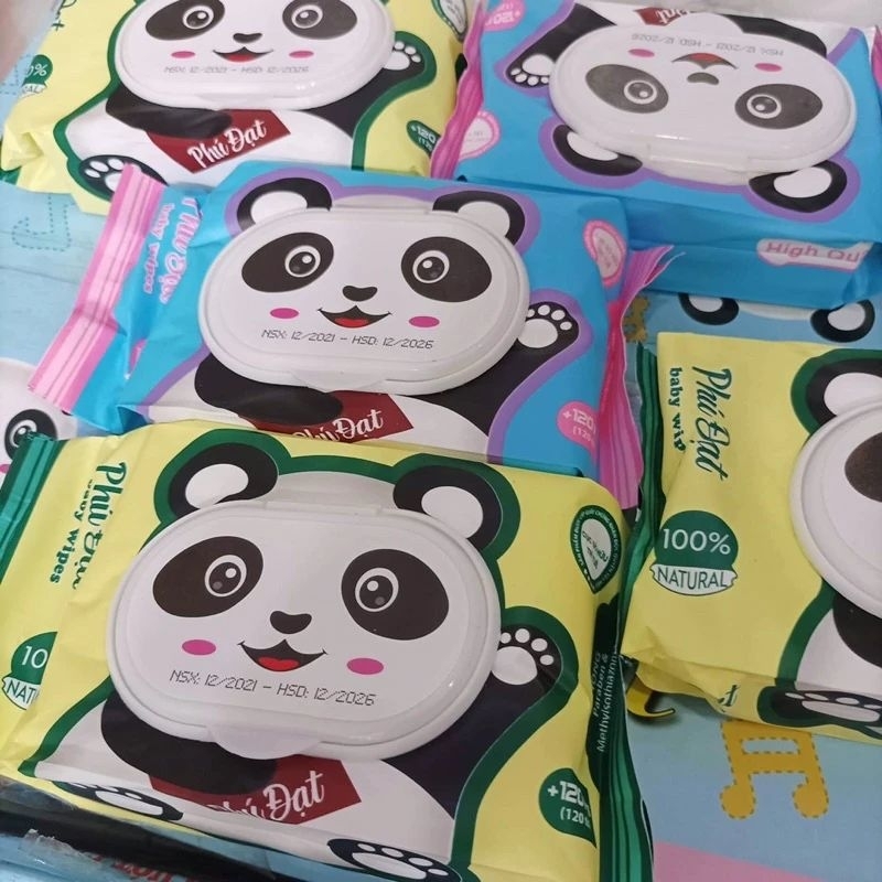 Khăn Ướt Phú Đạt Hình Gấu PANDA gói 120 tờ, không mùi