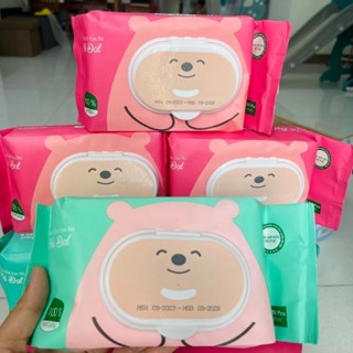  Thùng khăn ướt gấu BÉO phú đạt 32 gói siêu to sử dụng cho em bé 120 tờ 