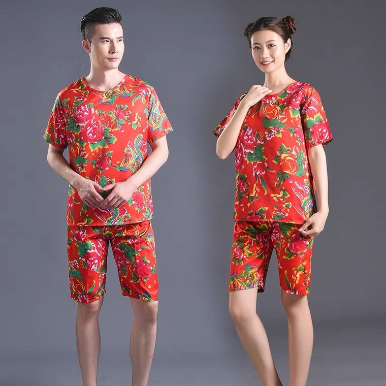 BỘ MẶC NHÀ DU XUÂN CHẤT THUN LẠNH HỌA TIẾT KHĂN TRẢI BÀN HOA LÁ CÀNH BỘ ĐÙI LÂN HOTTREN HAI SIZE 40-70KG - dt_shopb