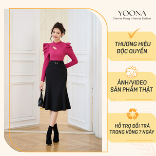 Chân váy đuôi cá vải nhung tăm kim tuyến kiểu dáng thanh lịch YOONA - YD8F584