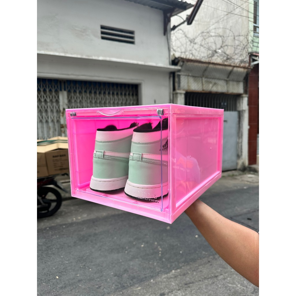 RAPBOX - PINK | Hộp đựng giày cao cấp cứng cáp toàn thân chịu lực >80kg | 1 HỘP= 150,000Đ