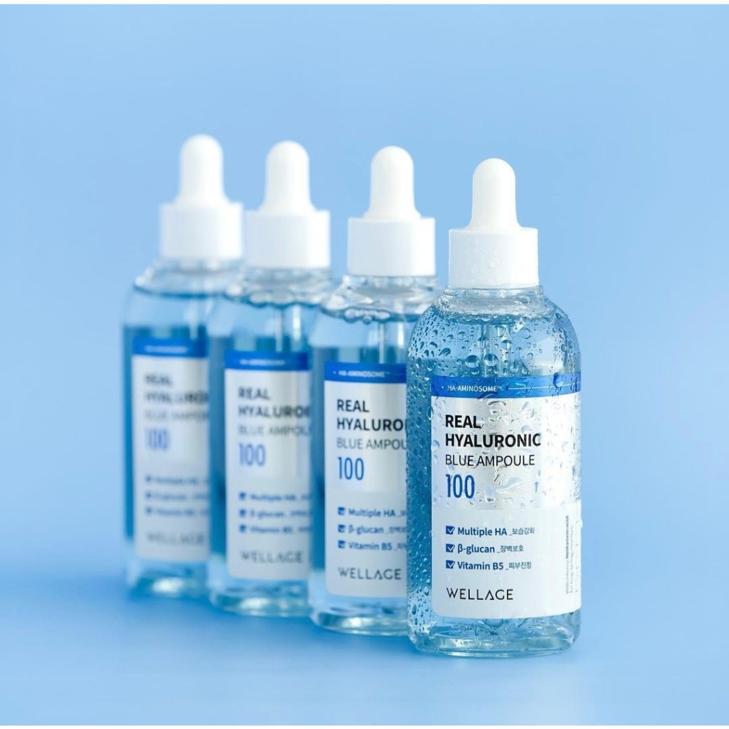 Serum cấp nước WELLAGE REAL HYALURONIC BLUE AMPOULE