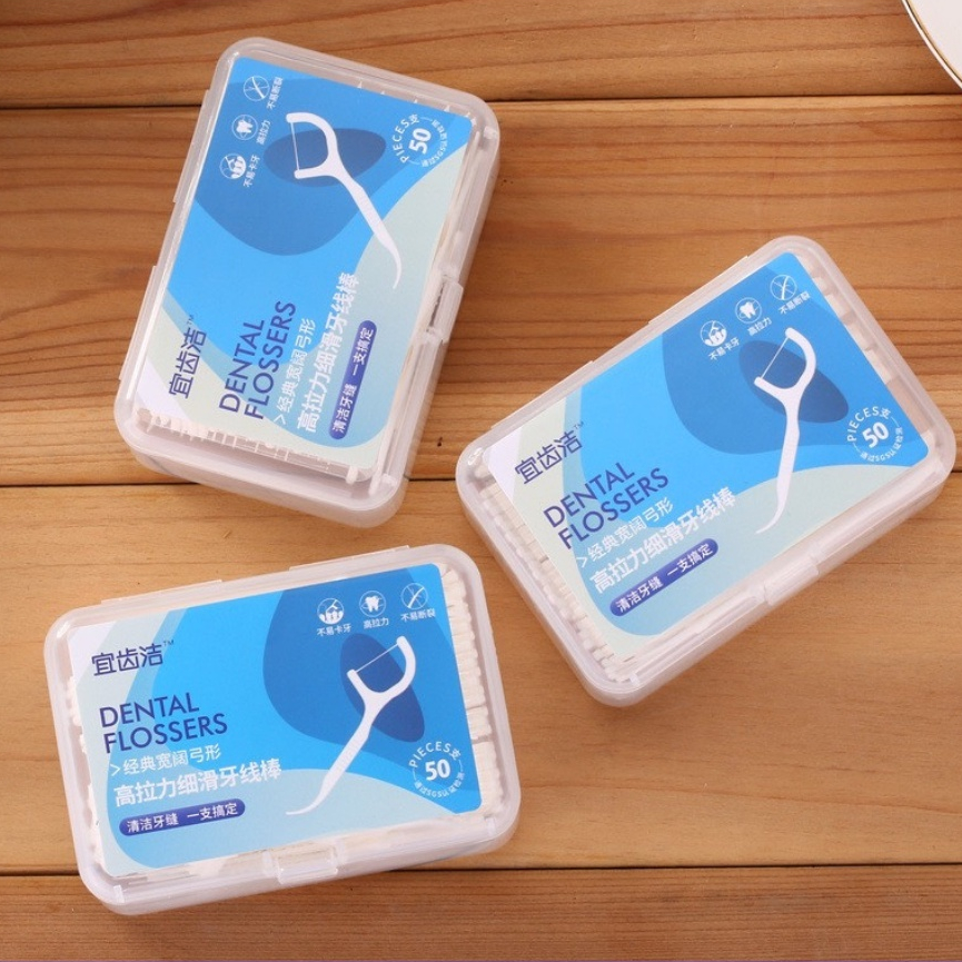 Tăm chỉ nha khoa hộp 50 cái, tăm chỉ nha khoa