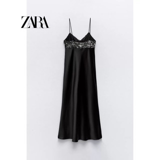 (Sẵn) Váy 2 dây midi lụa phối kim sa Zarraa
