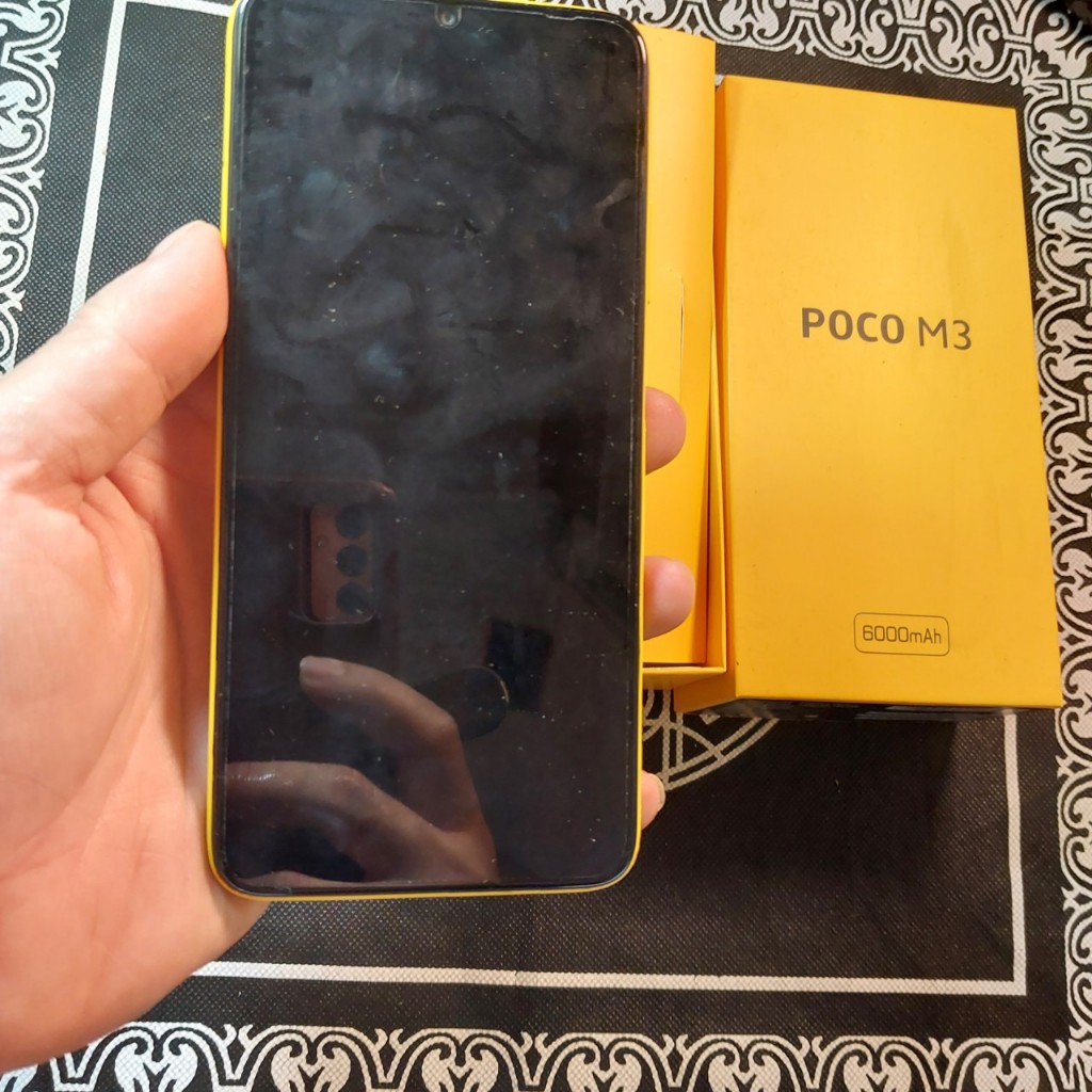 Xác điện thoại Poco M3 hư main ngoại hình như mới còn box cây lấy sim và HDSD 1287 3-1
