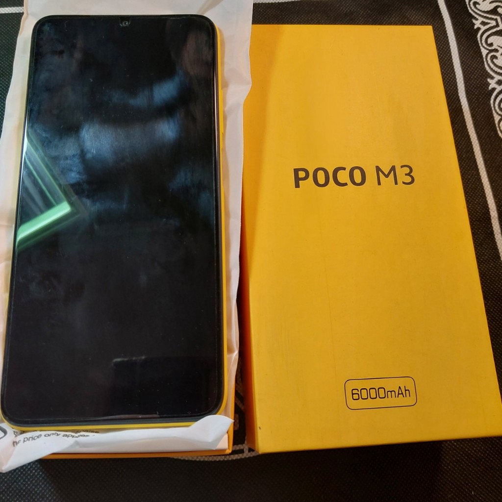 Xác điện thoại Poco M3 hư main ngoại hình như mới còn box cây lấy sim và HDSD 1287 3-1