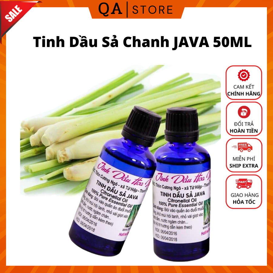 Tinh Dầu Sả Chanh JAVA 50ML, tinh dầu Sả Java Đuổi Muỗi Xông Thải Độc