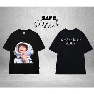 ÁO THUN ADLV BÉ PHI HÀNH GIA FORM RỘNG UNISEX VẢI 100% COTTON HAI CHIỀU CAO CẤP - BAPE PHẾCH