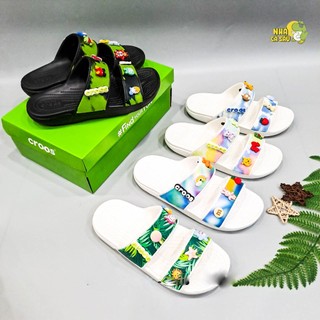 (Bảng màu2)Dép hai quai ngang cross classic hoạ tiết nam nữ,dép classic graphic unisex tặng kèm 12 jibbitz 2D-Nhà Cá Sấu
