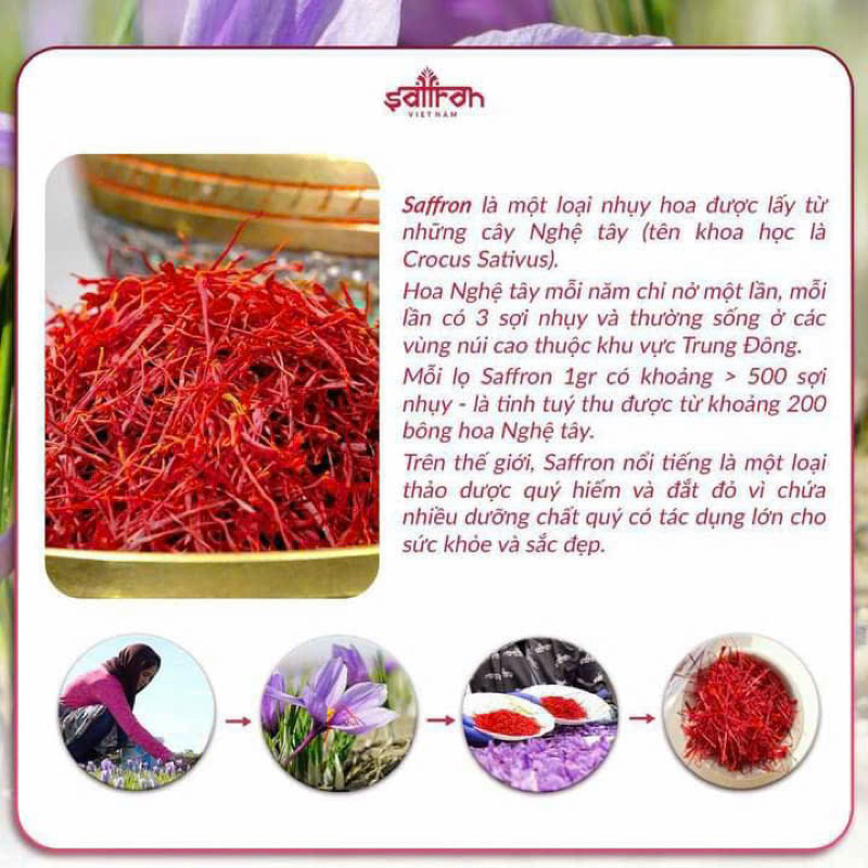 Nhụy Hoa Nghệ Tây SAFFRON SALAM 1Gr