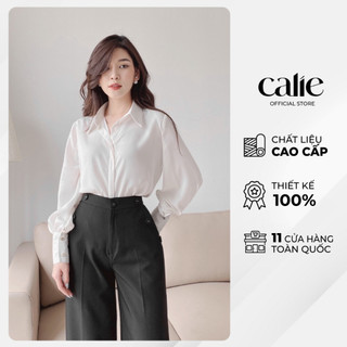 Áo sơ mi nữ công sở cổ đức chất cotton lụa ngọc chống nhăn , 7 màu cực xinh và dễ mặc Calie AS049