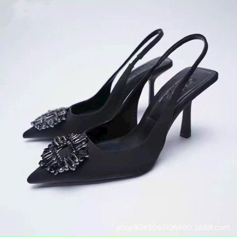 ☘️ AN SHOES☘️Sangdal bít mũi Cao gót 9cm. chất silk mềm, khóa đá xinh hàng quảng châu full box.