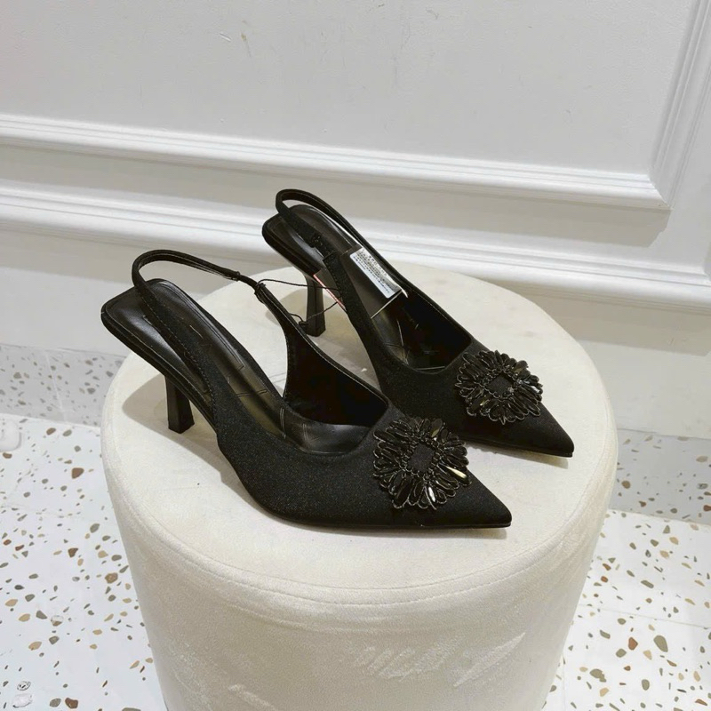 ☘️ AN SHOES☘️Sangdal bít mũi Cao gót 9cm. chất silk mềm, khóa đá xinh hàng quảng châu full box.