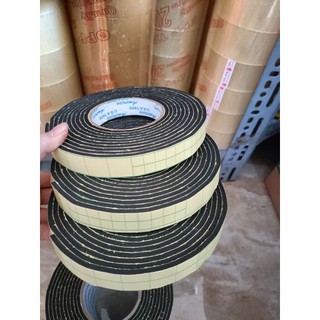 Xả kho 1 cuộn băng keo mút xốp đen giấy vàng, 24mm x 5m